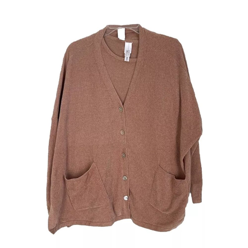 Wynn Lounge Beige Boucle Cardigan Tank Sweater Set
